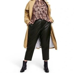 Nili Lotan x Target Faux Leather Black Pants Size 16W/18W Straight Leg